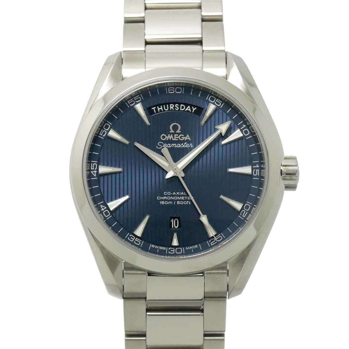 Pre-Owned OMEGA Seamaster Aqua Terra Co-Axial 231 10 42 22 03 001 Men's Watch Day Date Navy Automatic