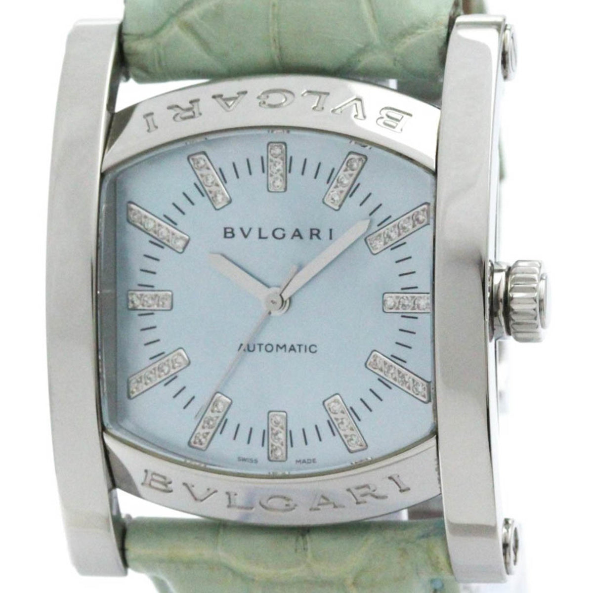 Gebrauchte, polierte BVLGARI Assioma Diamond Blue MOP Automatik-Herrenuhr AA44S BF578320 
