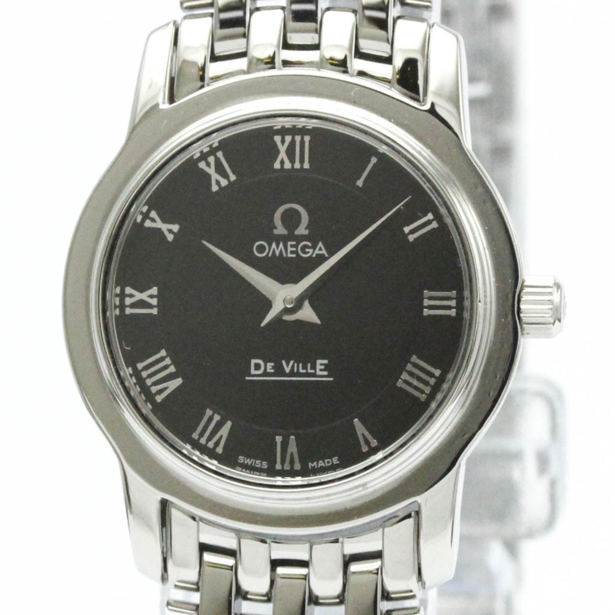 Gebrauchte polierte OMEGA De Ville Prestige Stahl-Quarz-Damenuhr 4570.52 BF576510 