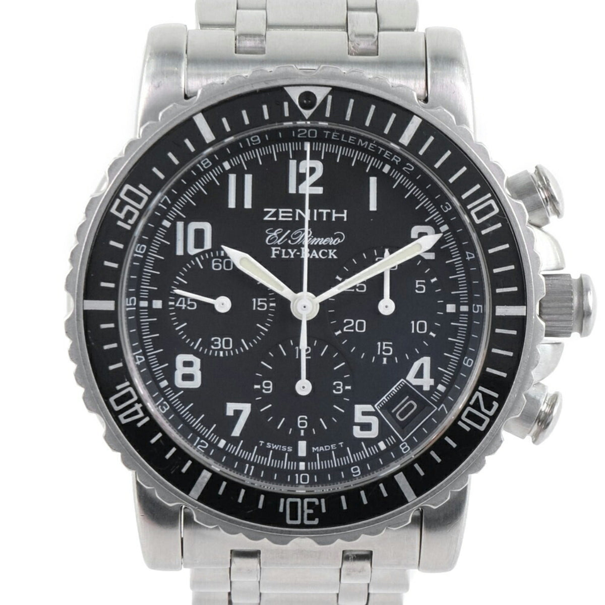 Gebrauchte Zenith Rainbow Black 01/02.0470.405 Edelstahl Automatik Chronograph Herrenuhr 