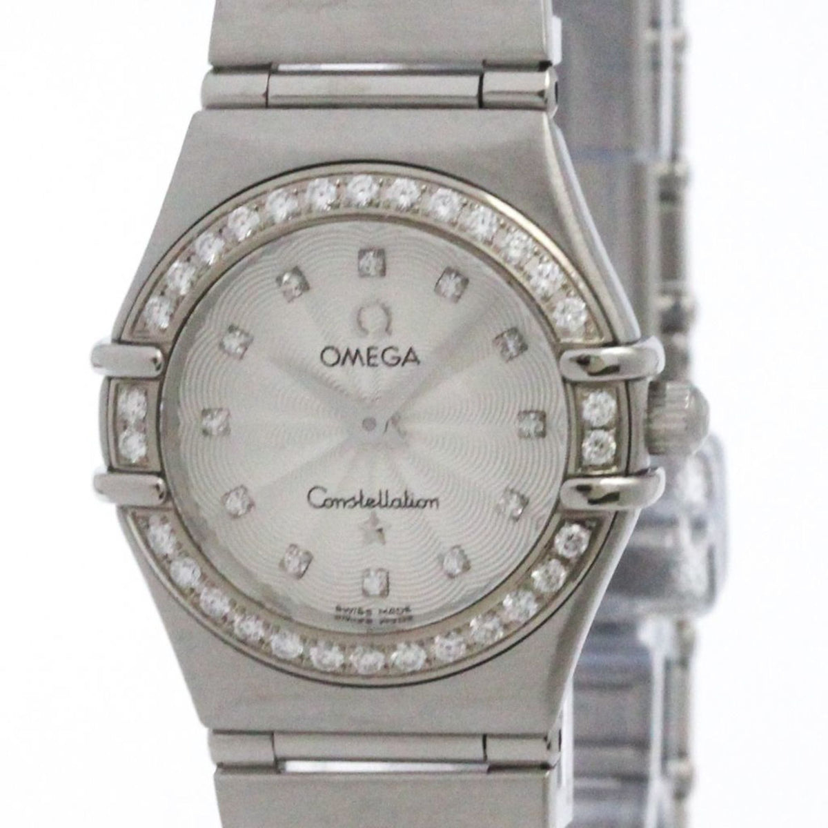Pre-Owned OMEGA Constellation Diamond Steel Quartz Ladies Watch 1466.36