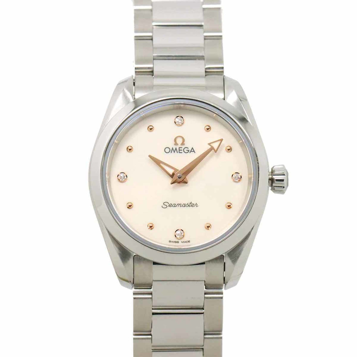Gebrauchte OMEGA Seamaster Aqua Terra 220 10 28 60 54 001 Damenuhr 4P Diamant Weiß Quarz 
