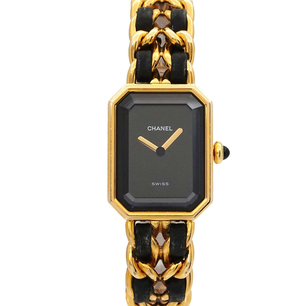 Pre-Owned CHANEL Premiere Women's Watch, Size M, H0001, Black and Gold, Quartz Movement