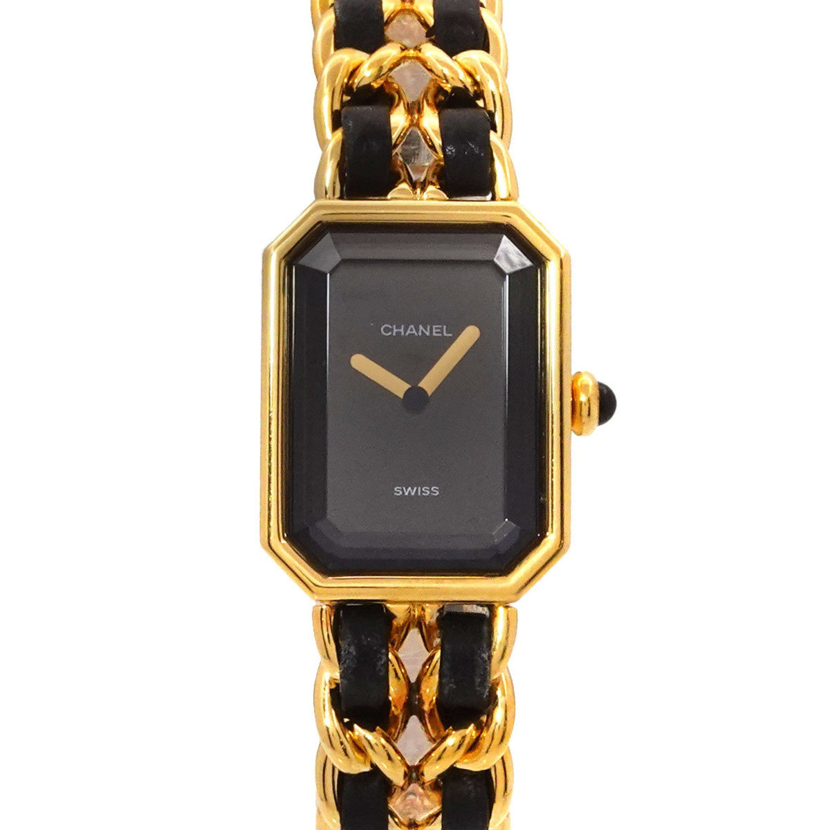 Pre-Owned CHANEL Premiere Women's Watch, Size M, H0001, Black and Gold, Quartz Movement