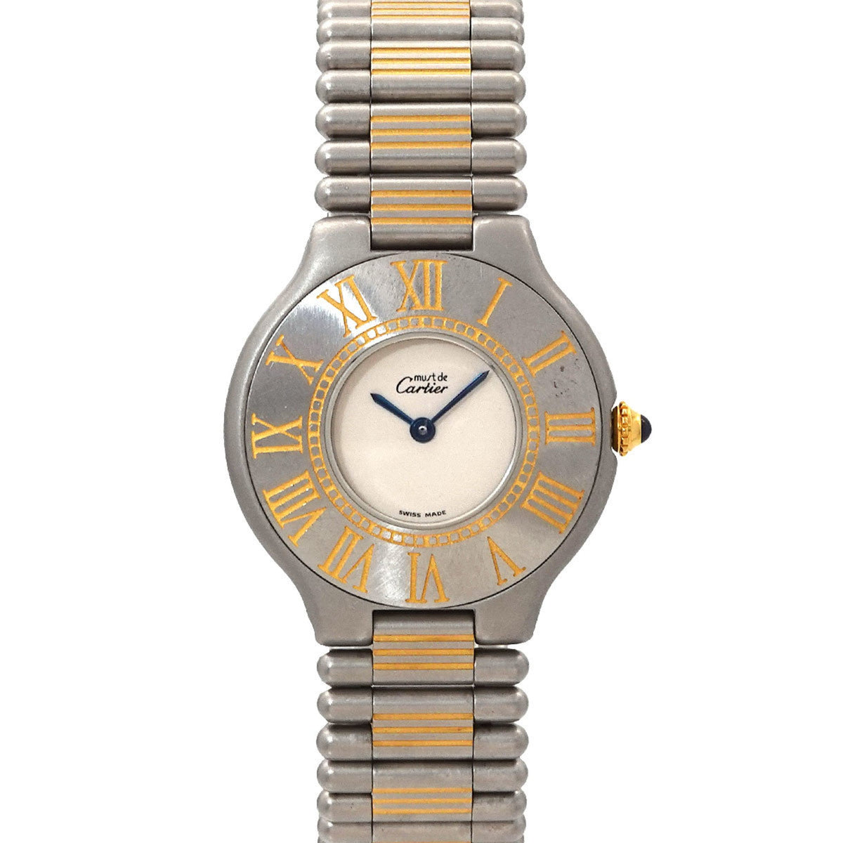 Pre-Owned Cartier Must 21 Vantianne Two-tone Watch 83090171 Boys' Ivory Quartz