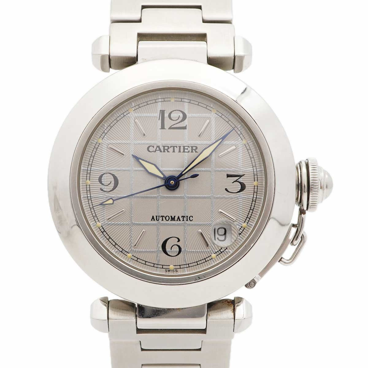 Pre-Owned Cartier Pasha C W31023M7 Silver Dial Watch (Boys' Size)