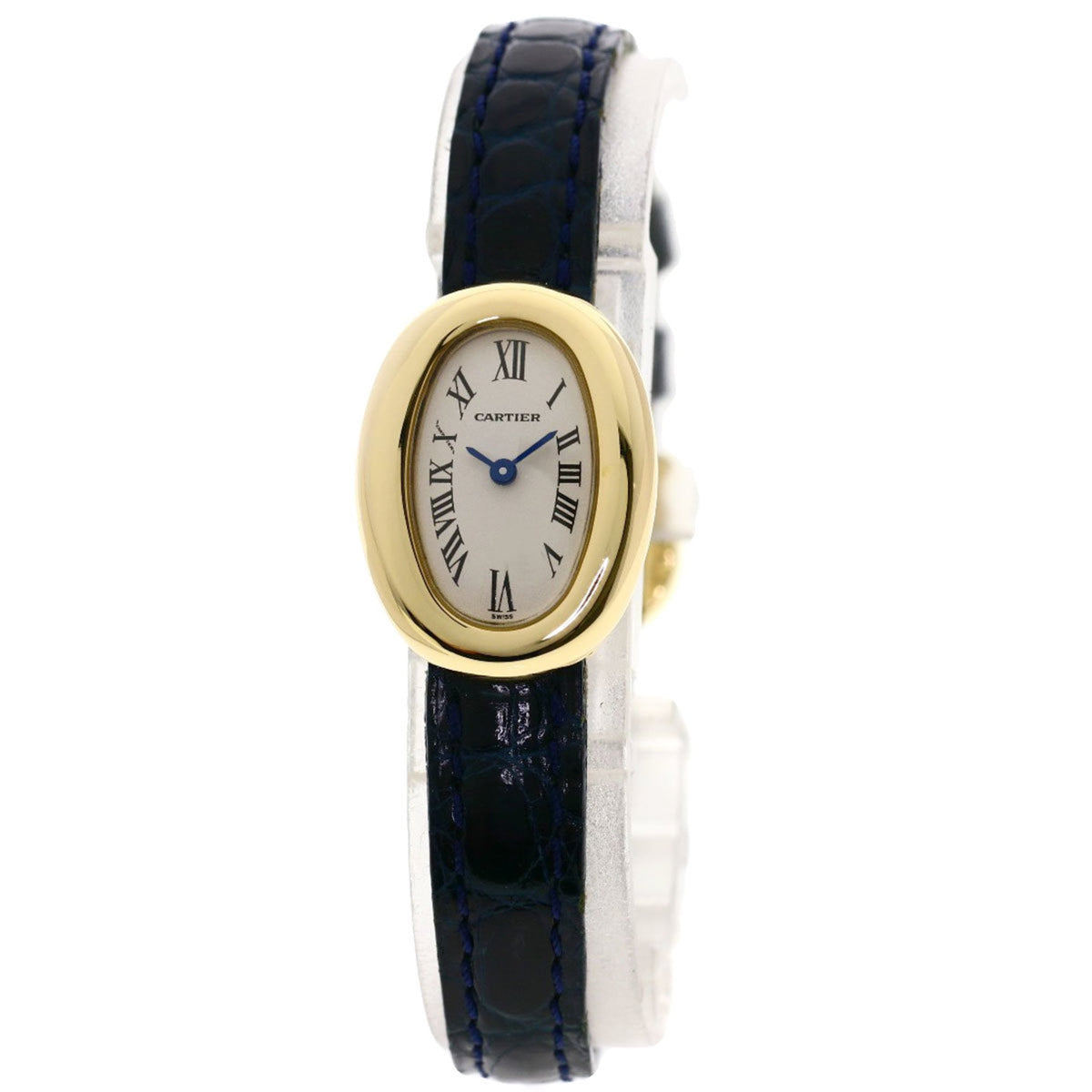 Pre-Owned Cartier W1510956 Mini Baignoire Watch, 18K Yellow Gold/Leather, Women's