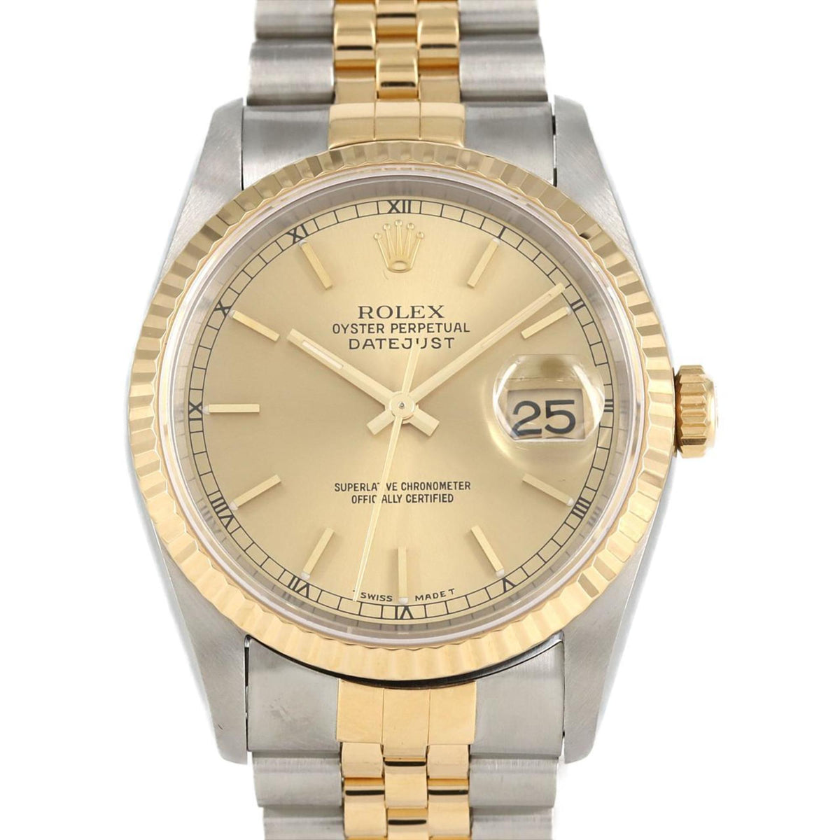 Pre-Owned Rolex Datejust 16233 SSxYG Wristwatch Automatic W Serial