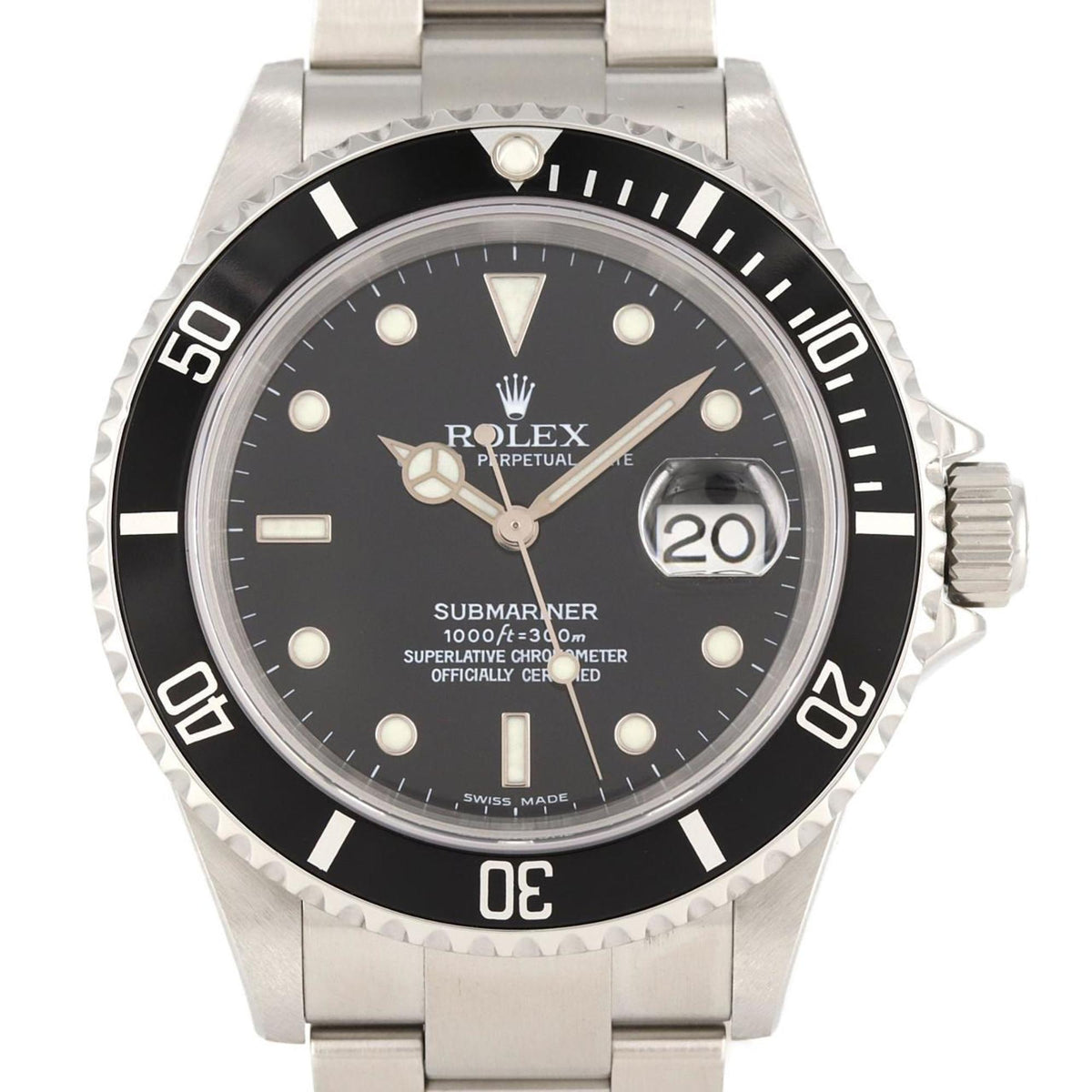 Gebrauchte Rolex Submariner Date 16610 SS Armbanduhr Automatik F-Serie 