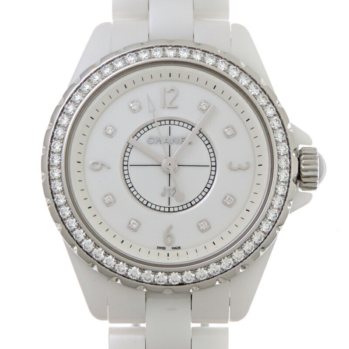 Pre-Owned Chanel J12 33mm Diamond Women's Watch H3110