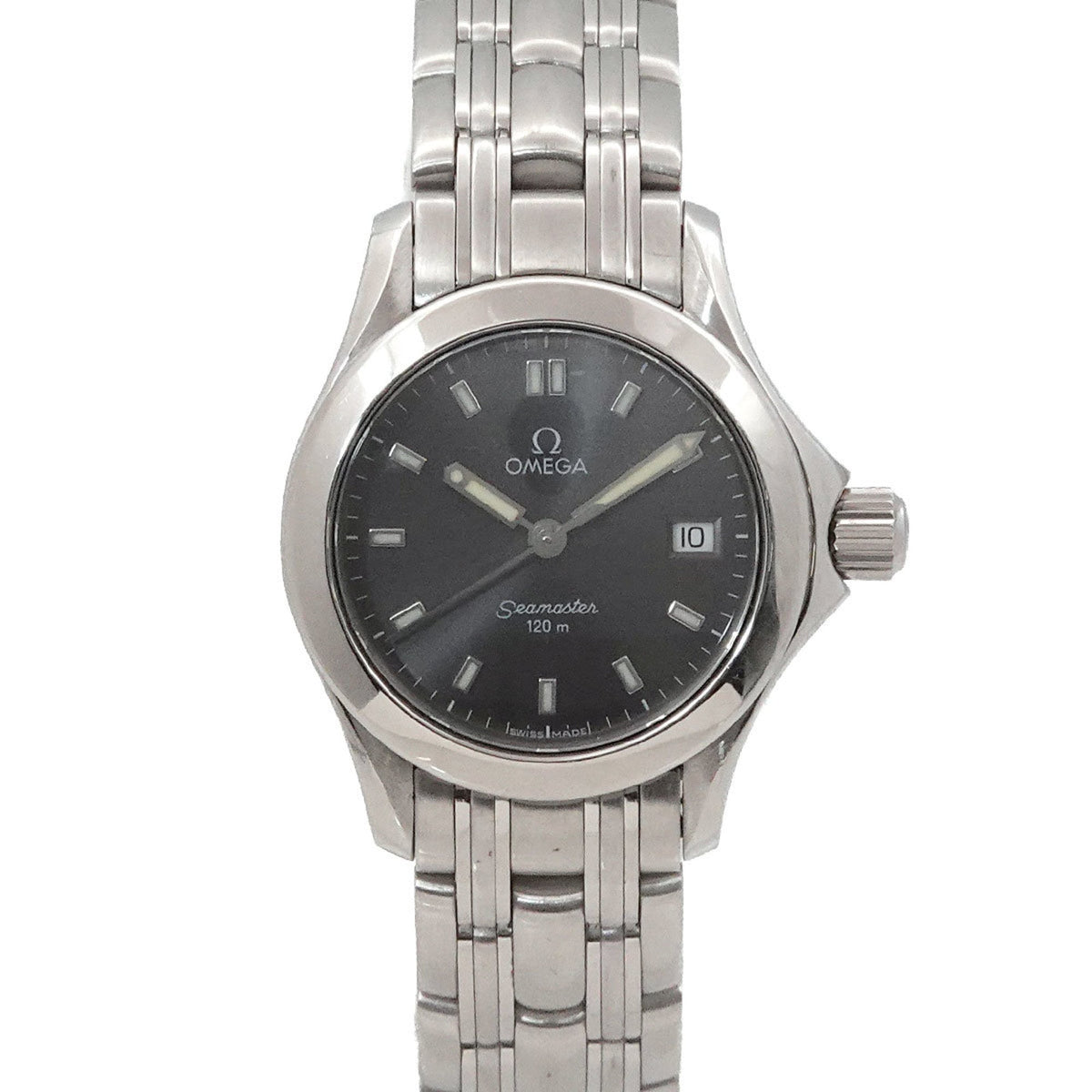 Pre-Owned OMEGA Seamaster 120 2581 43 Women's Watch with Date, Gray Quartz Movement