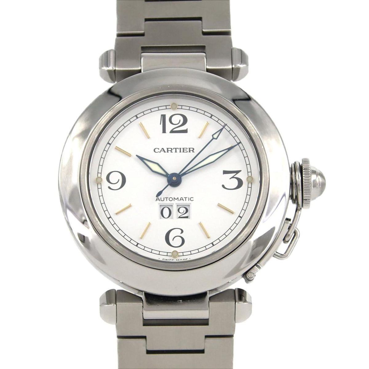 Pre-Owned Cartier Pasha C Grande Date W31044M7 Stainless Steel Automatic Watch