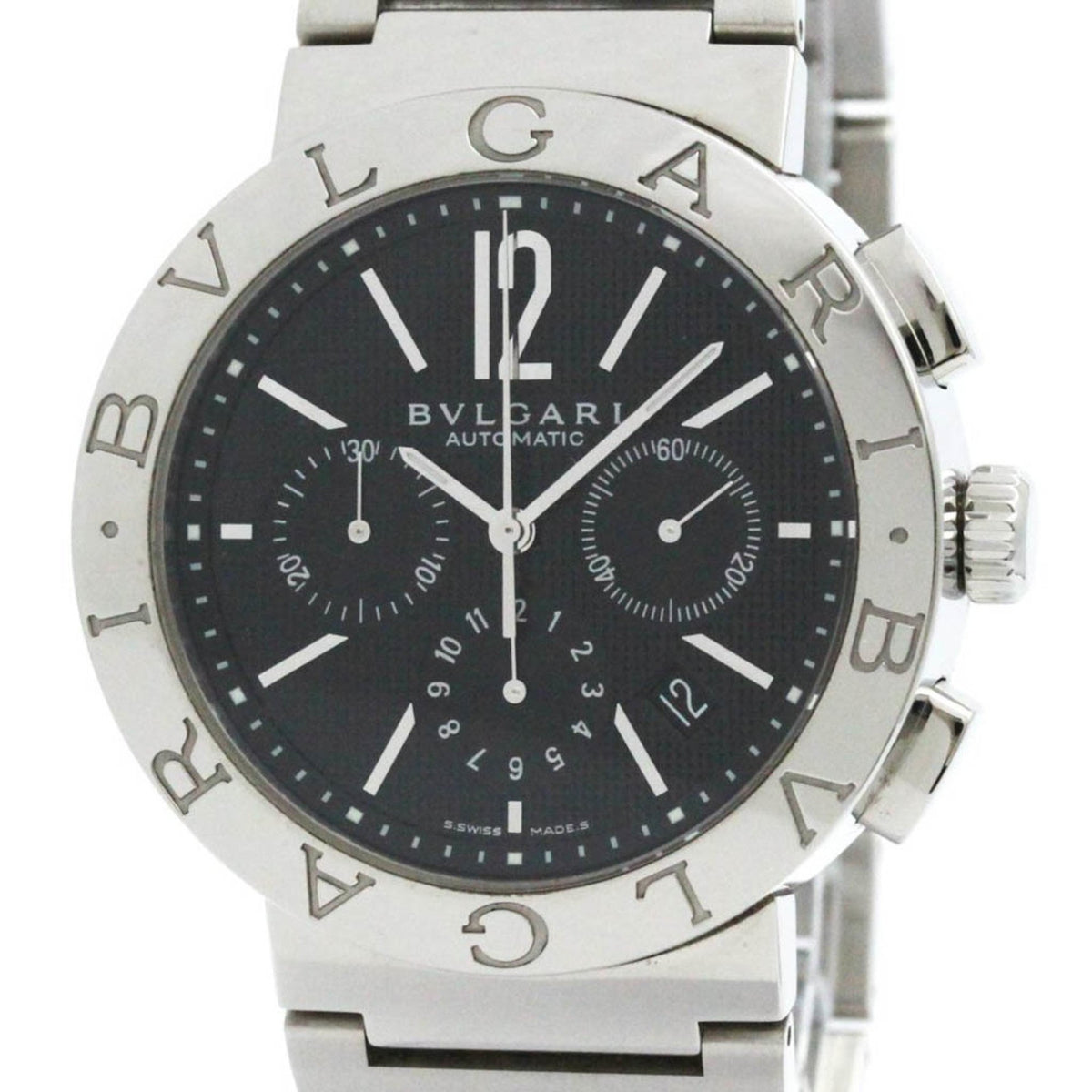 Gebrauchte polierte BVLGARI BVLGARI-BVLGARI Chronograph Automatikuhr BB42SSCH BF578759 