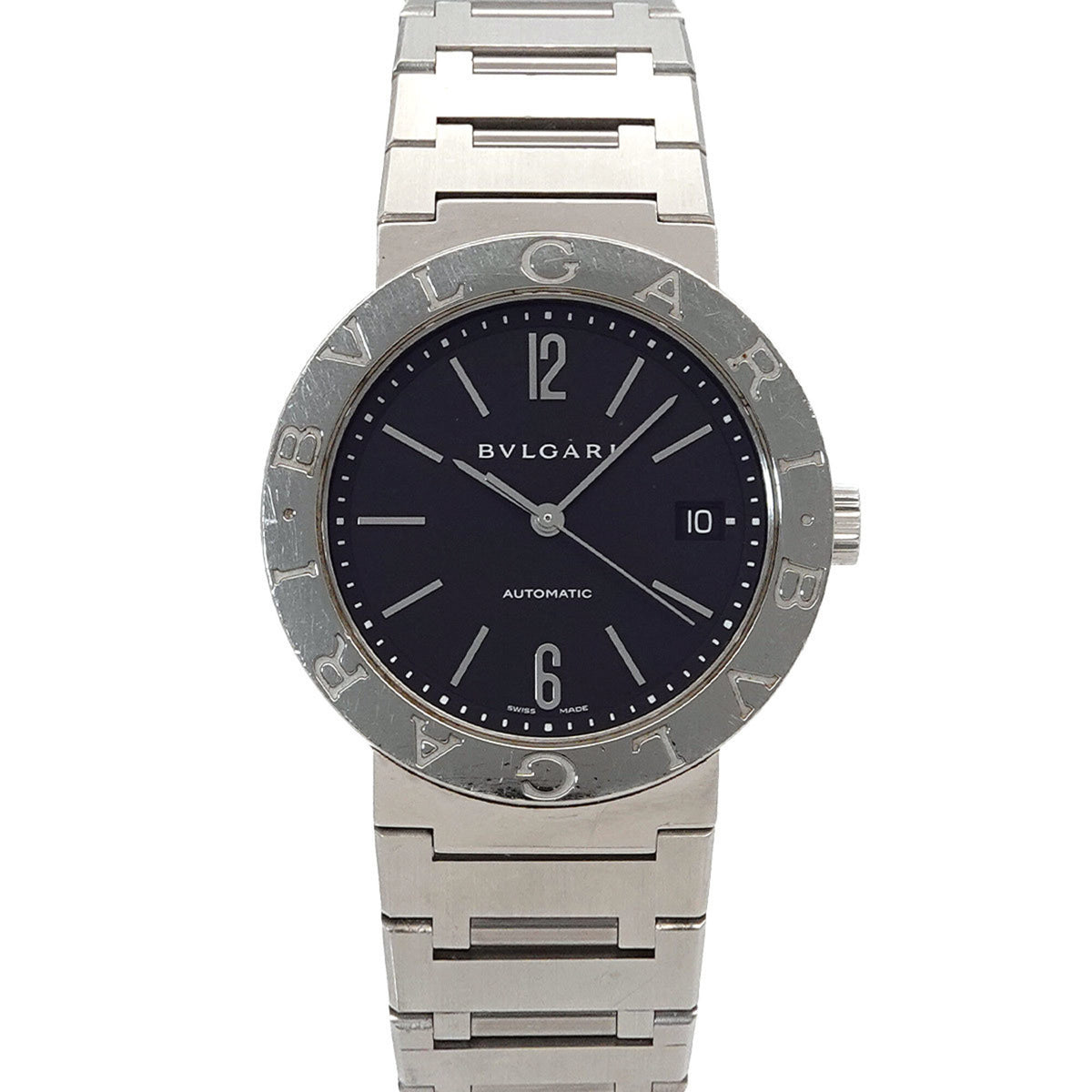 Pre-Owned BVLGARI BB38SS Men's Watch Date Black Automatic Self-winding