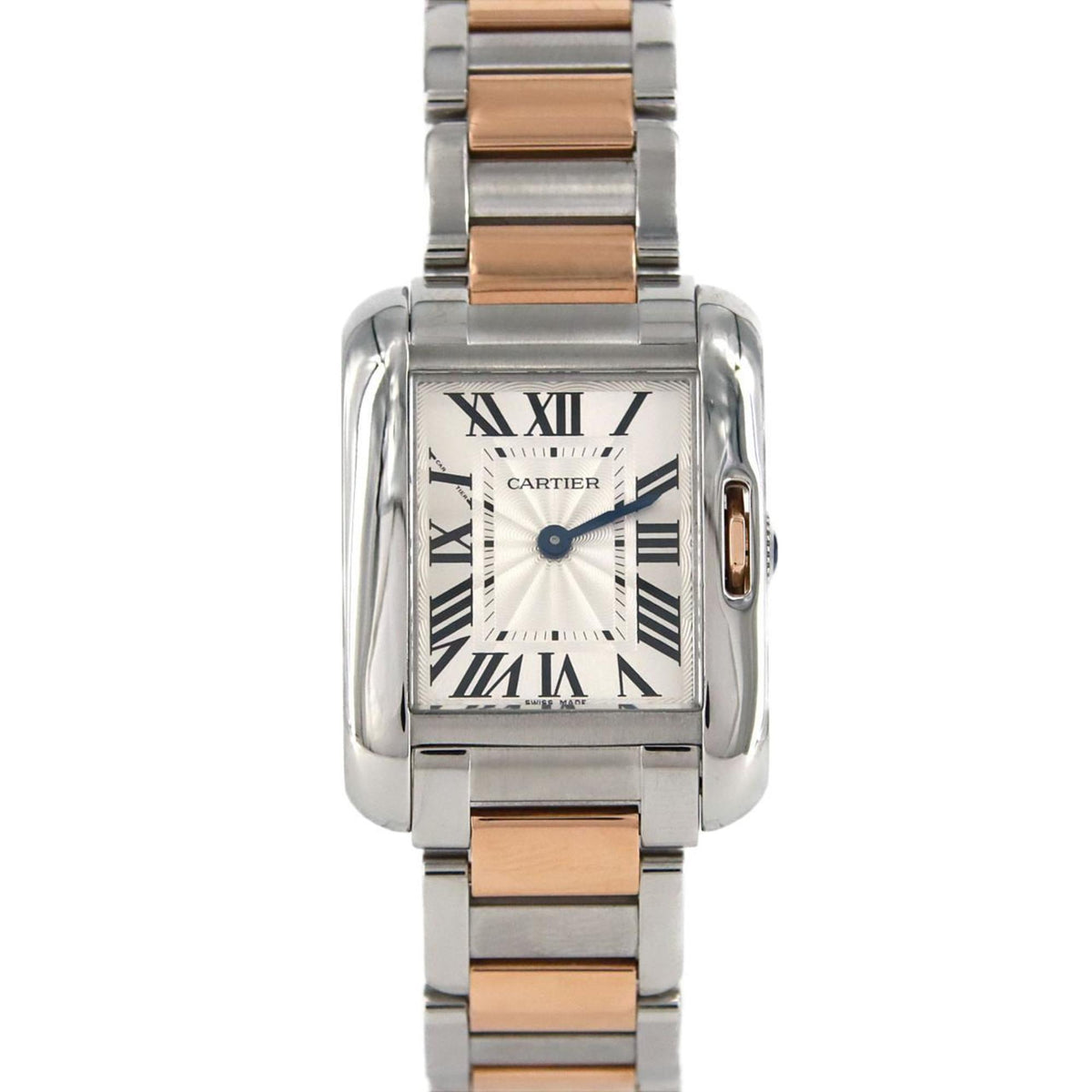 Gebrauchte Cartier Tank Anglaise SM PG Combi W5310036 SSxPG Armbanduhr Quarz 