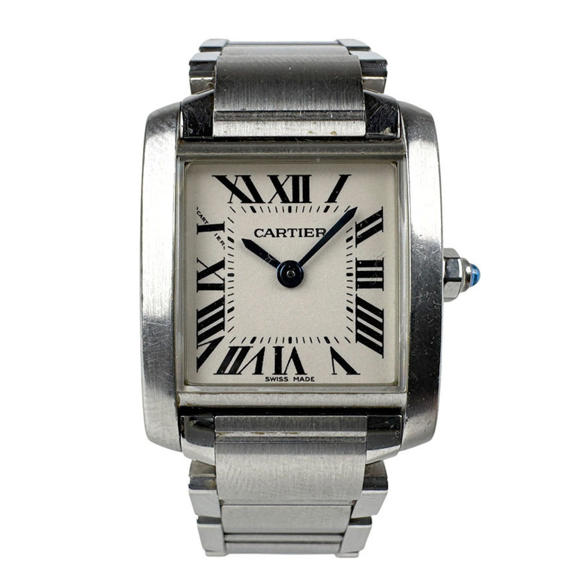 Gebrauchte CARTIER Uhr Tank Francaise SM Edelstahl Silber x Weiß Damen Quarz 
