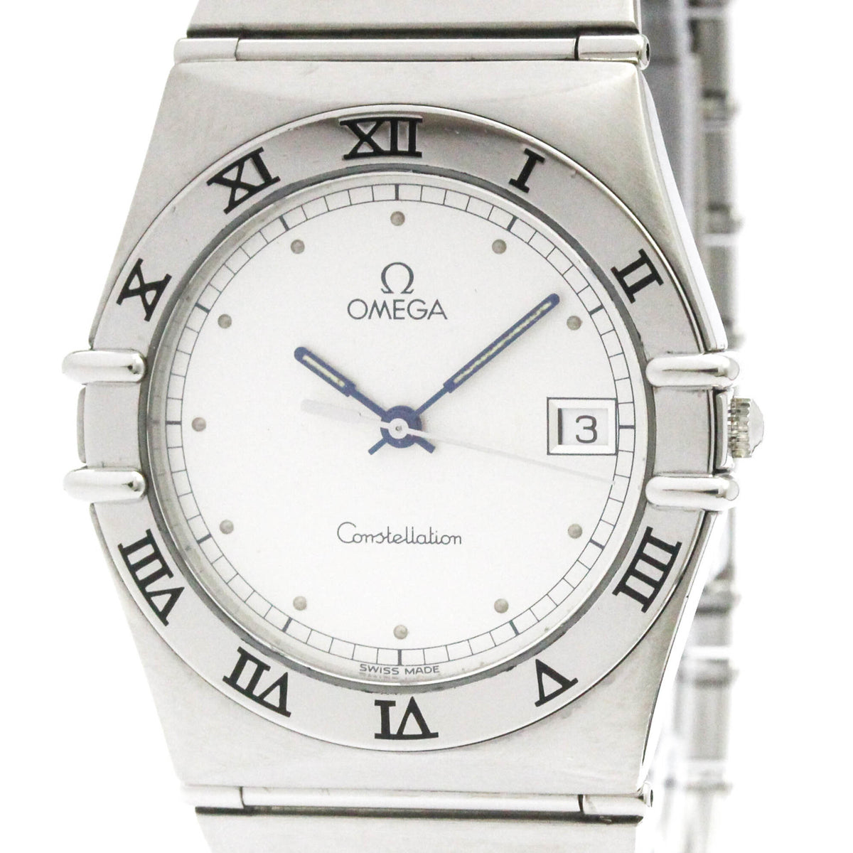 Pre-Owned OMEGA Constellation Stainless Steel Quartz Mens Watch 396.1070 Polished