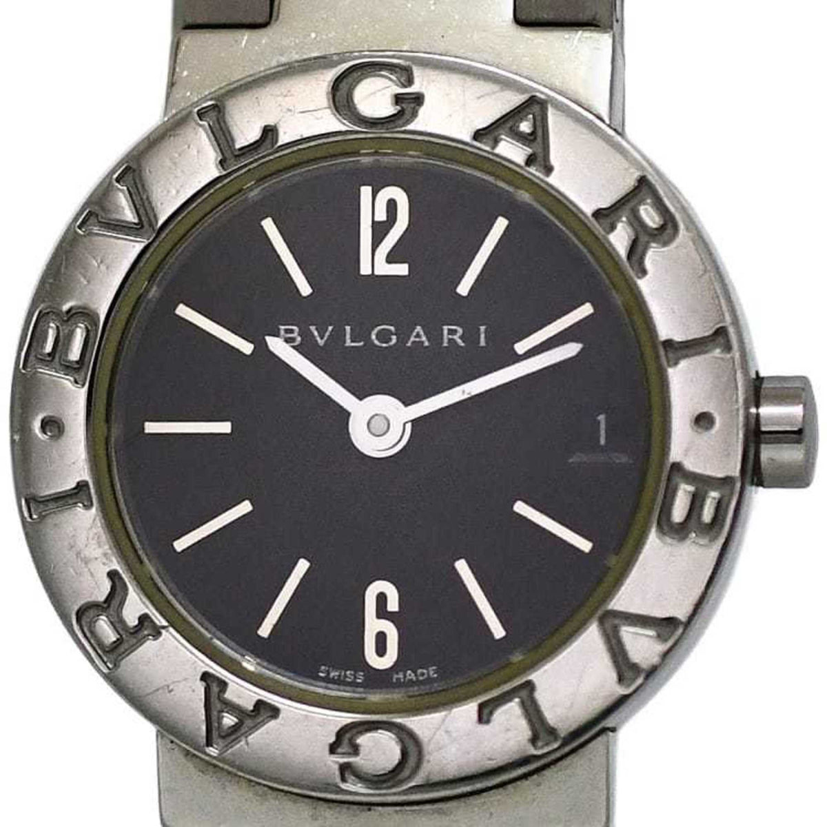 Gebrauchte Bvlgari Uhr f-21814 Schwarz Silber BB23SS Damen SS Quarz BVLGARI Zifferblatt Batteriebetrieben 