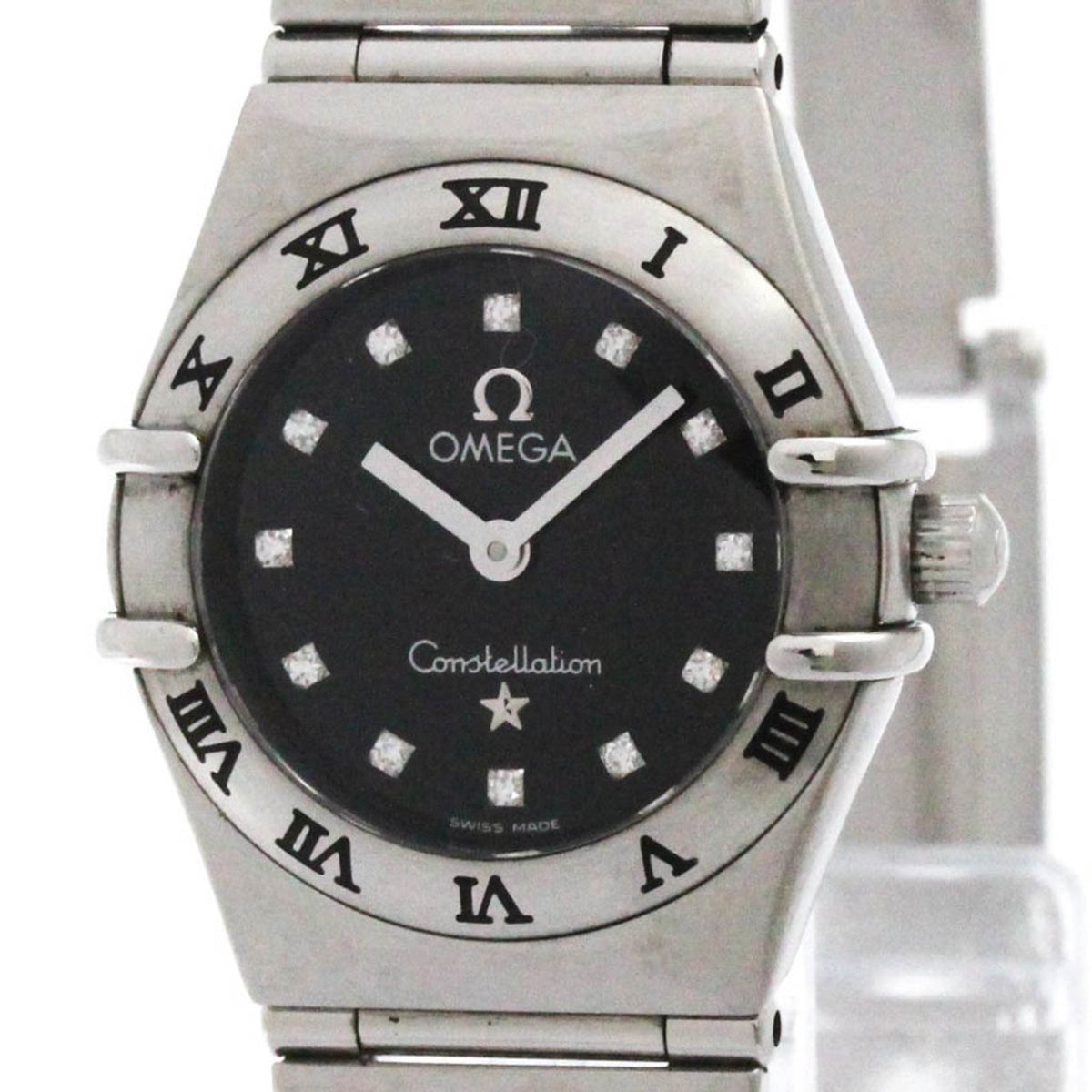 Gebrauchte OMEGA Constellation Diamant Stahl Quarz Damenuhr 1562.56 poliert 