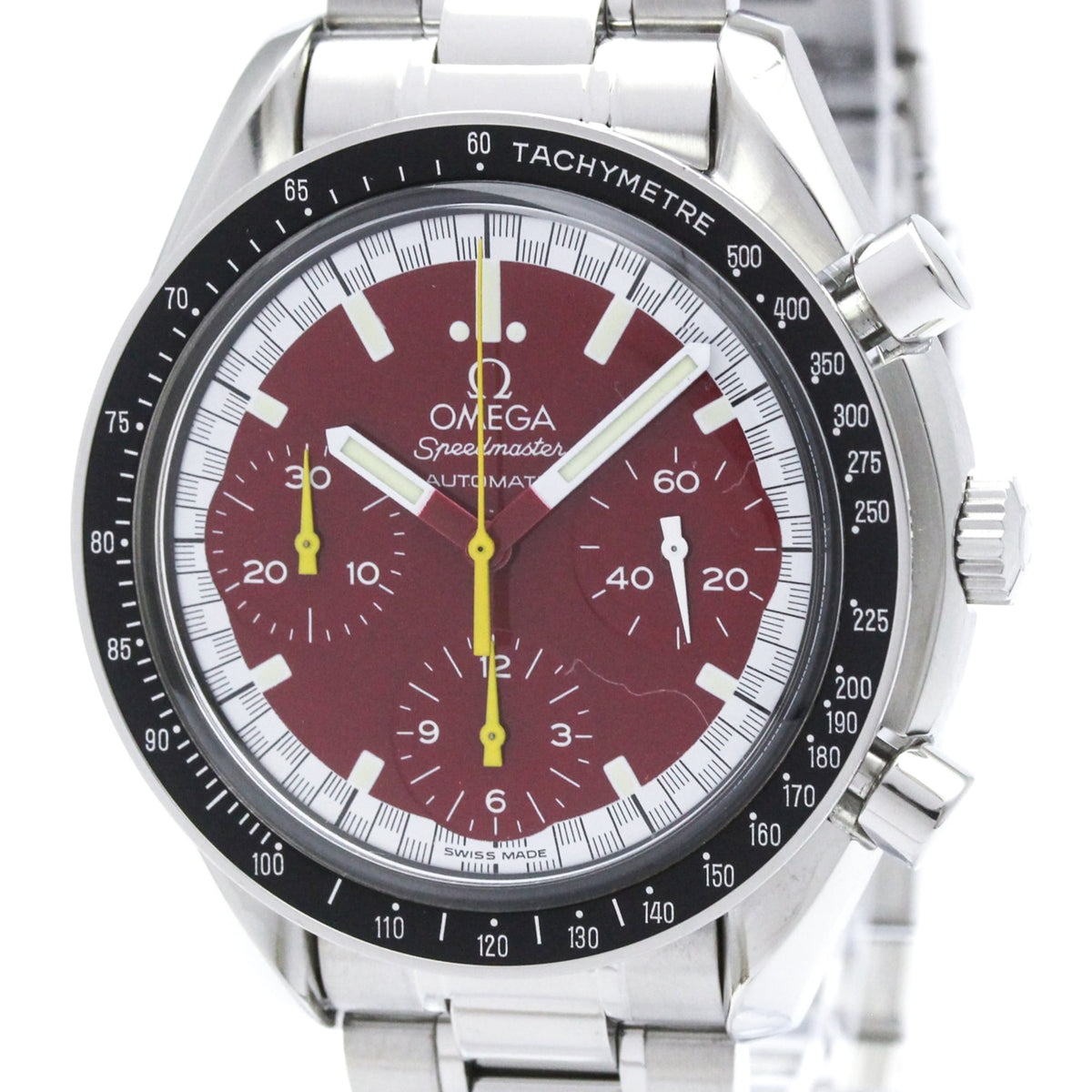Pre-Owned OMEGA Speedmaster Michael Schumacher Red Dial Watch 3510.61 Polished