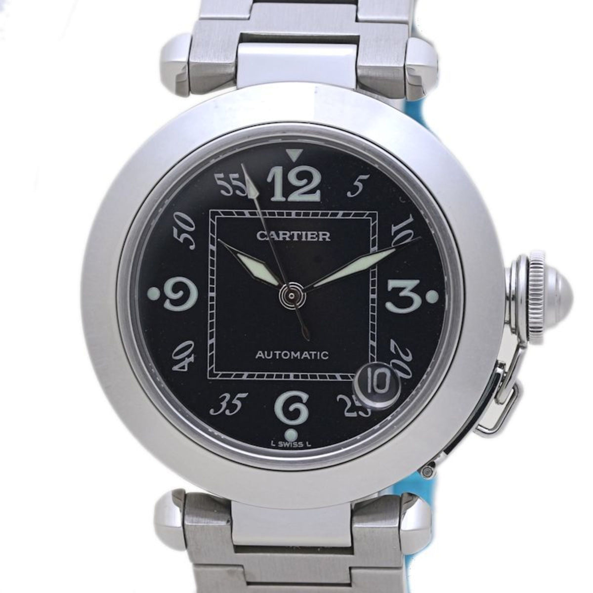 Pre-Owned CARTIER Pasha C Old Calendar W31043M7 Men's Stainless Steel Watch 40059