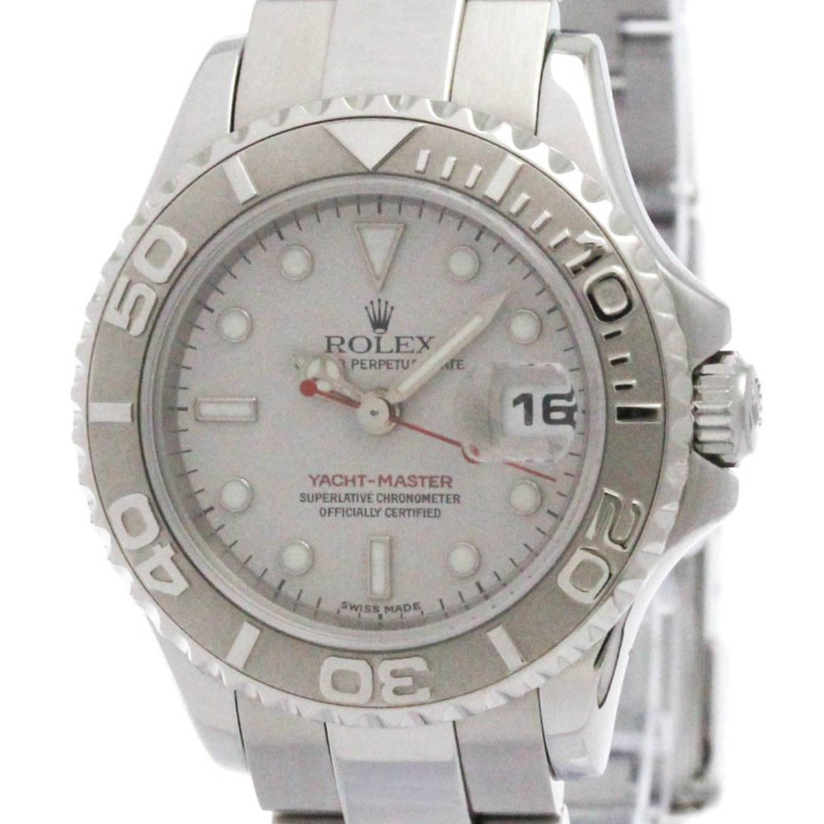 Gebrauchte ROLEX Yacht-Master Platinstahl Automatik Damenuhr 169622 poliert 