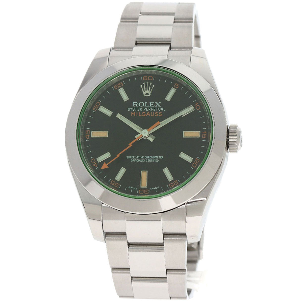Gebrauchte Rolex 116400GV Milgauss Uhr Edelstahl SS Herren ROLEX 