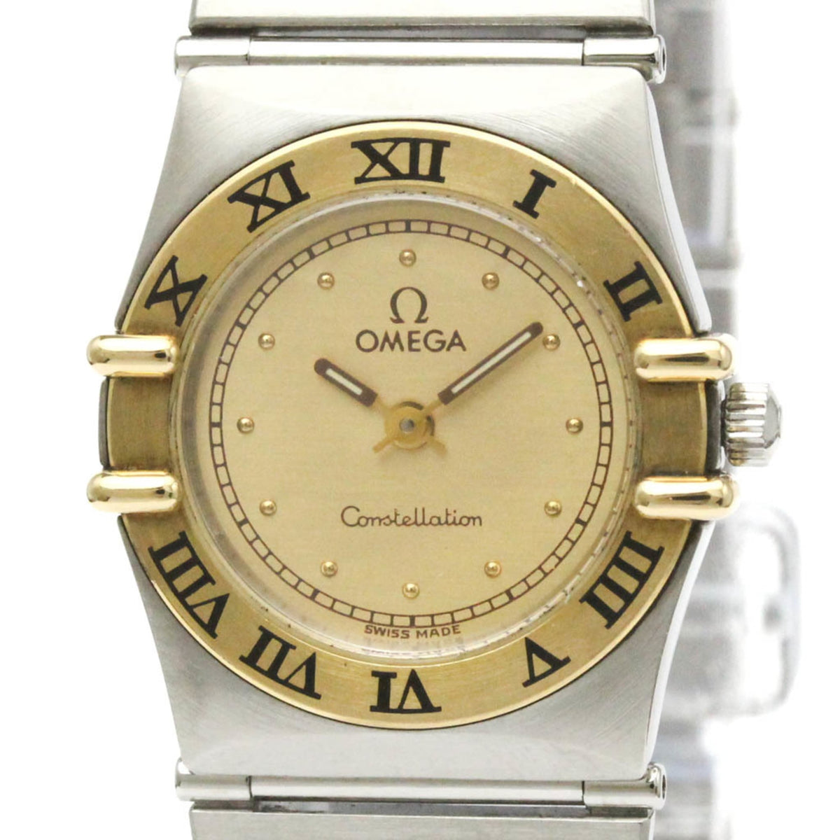 Pre-Owned OMEGA Constellation 18K Gold Steel Ladies Watch 795.1080 Polished