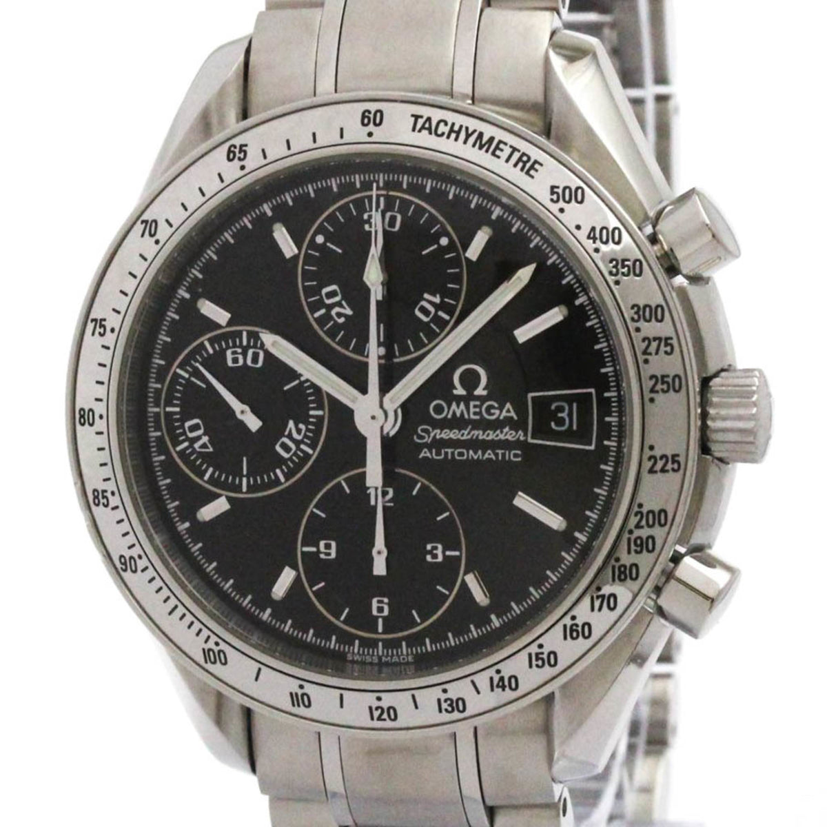 Pre-Owned OMEGA Speedmaster Date Steel Automatic Mens Watch 3513.50 Polished