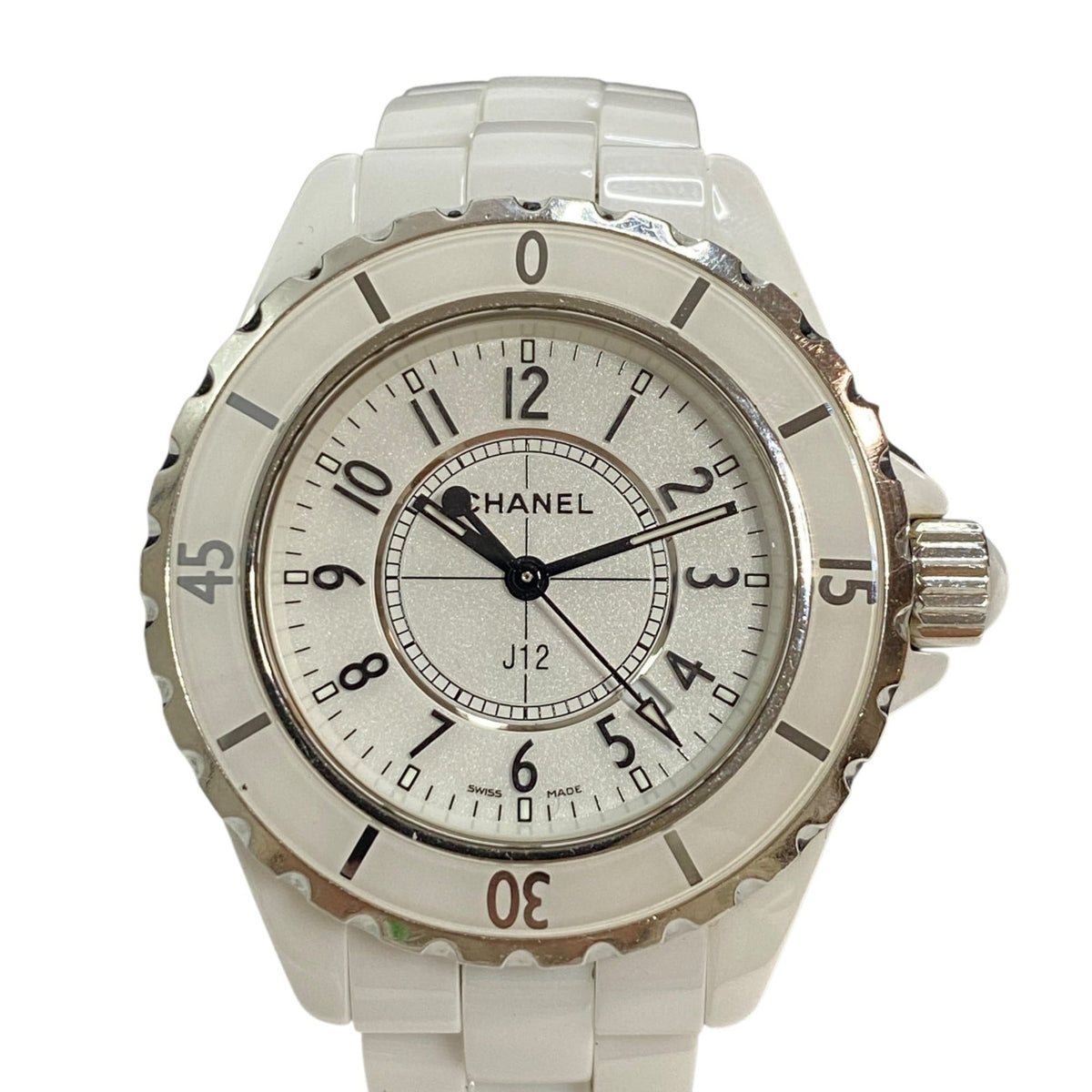 Pre-Owned CHANEL Women's H0968 J12 White Dial CE Quartz Watch with Warranty