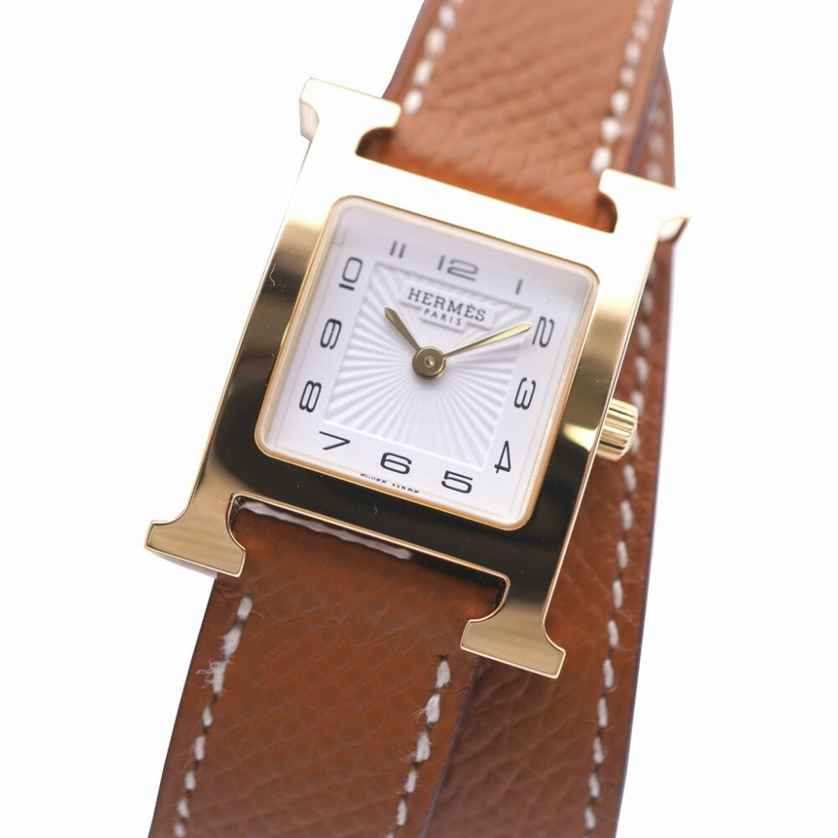Pre-Owned Like new Herm?s H Watch Double Tour HH1.201 Quartz Wristwatch, Stainless Steel/Epson, White Dial, 1533, Women's