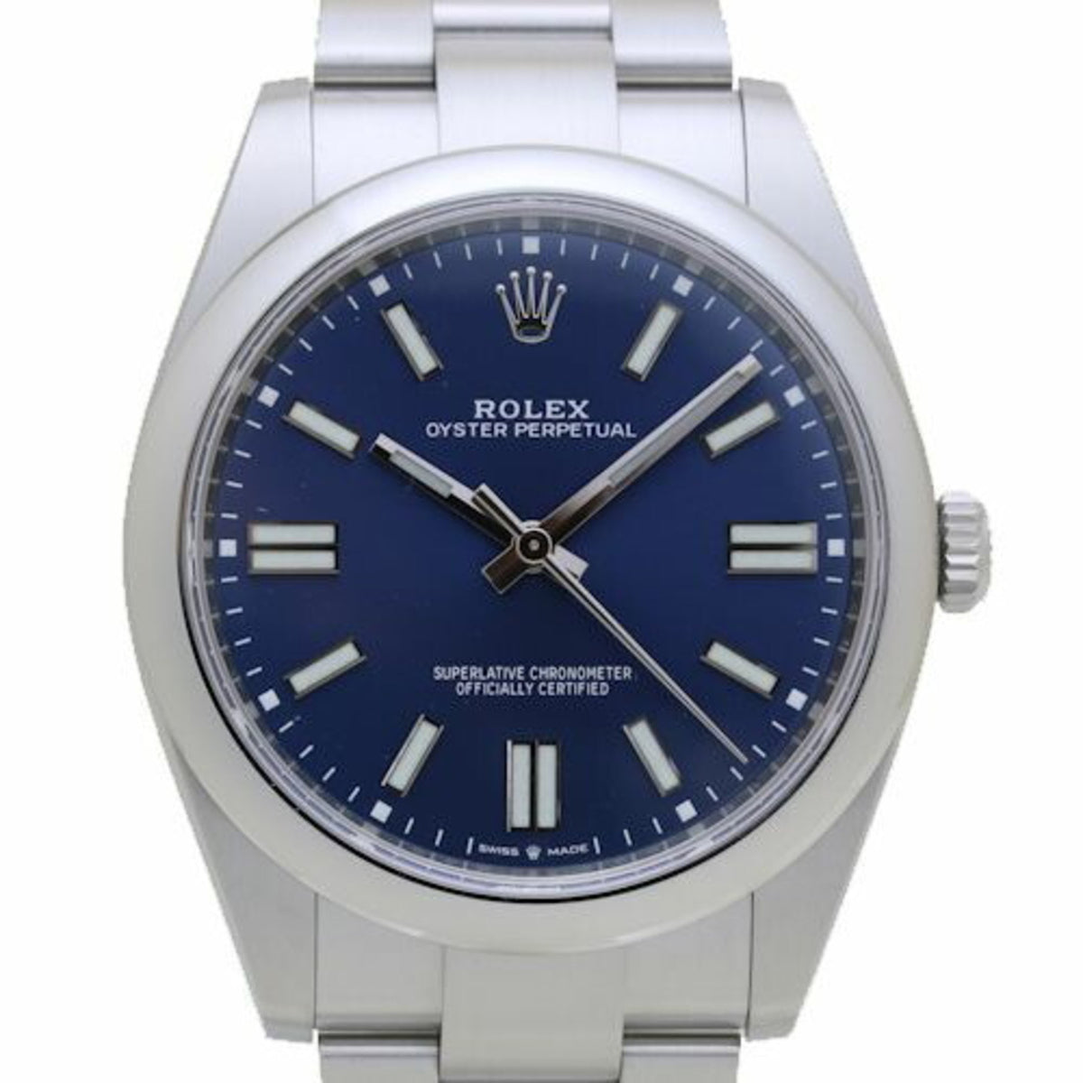 Gebrauchte ROLEX Rolex Oyster Perpetual 41 124300 Hellblaue Edelstahl Herrenuhr 39703 