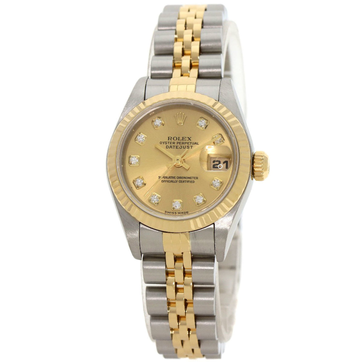 Gebrauchte Rolex 79173G Datejust 10P Diamantuhr Edelstahl SSxK18YG Damen ROLEX 