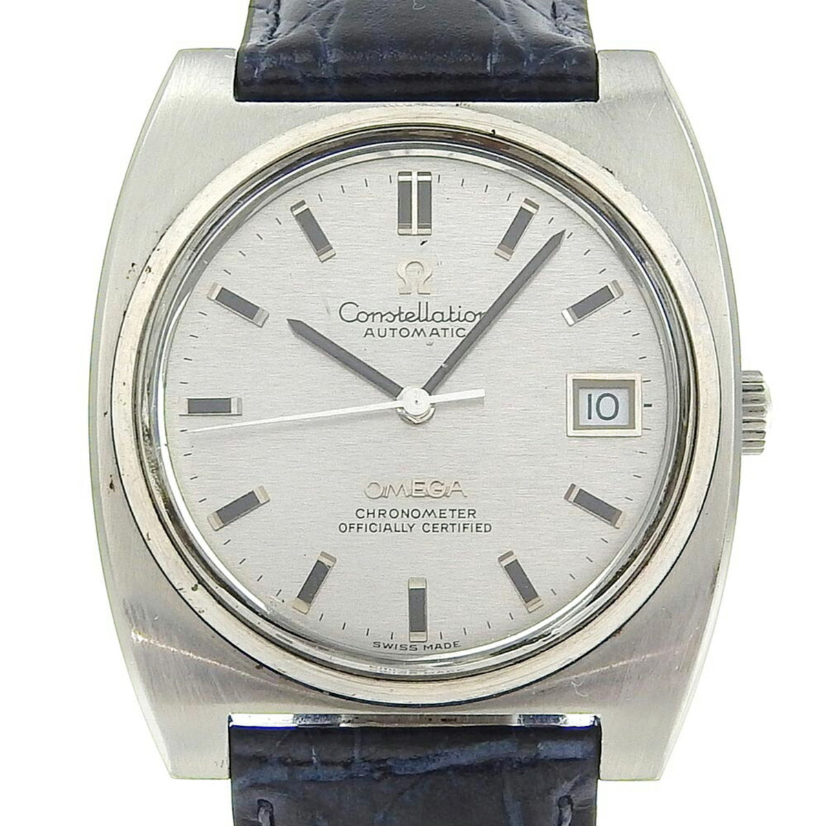 Gebrauchte OMEGA Constellation Uhr Chronometer cal.1001 Edelstahl x geprägtes Leder Automatik Silbernes Zifferblatt Herren S120924440 