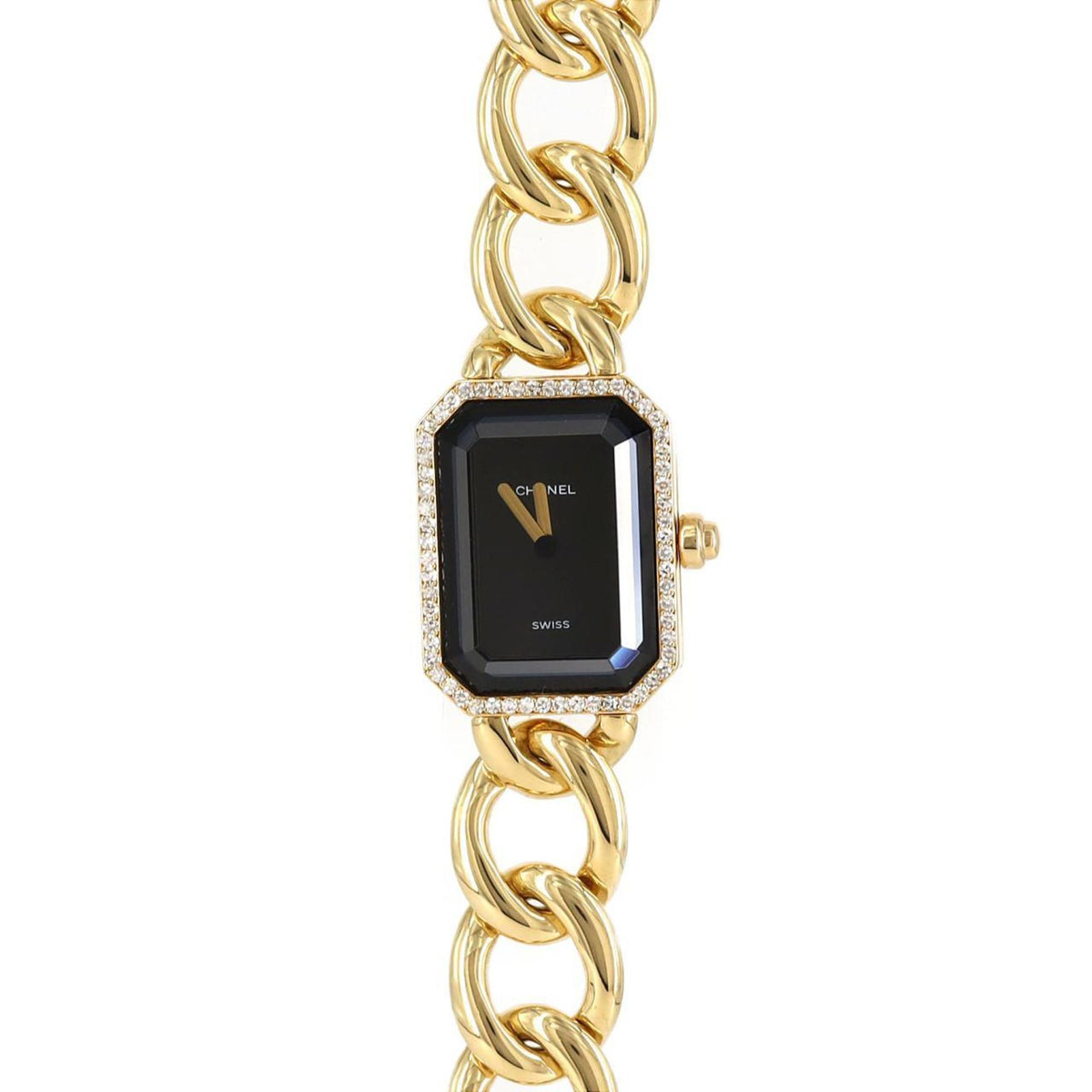 Gebrauchte Chanel Premiere YG D XL Größe H0113 Uhr Quarz 