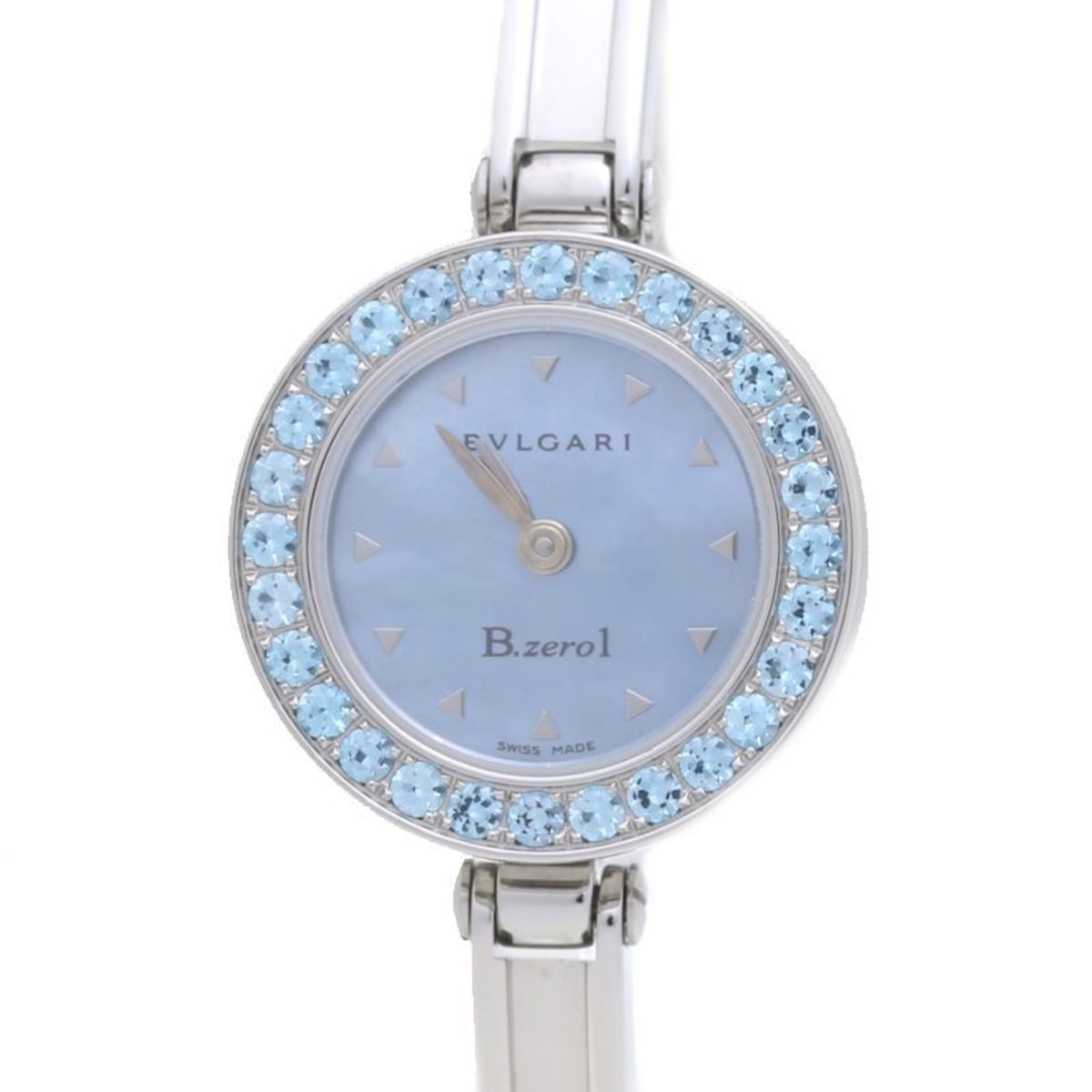 Gebrauchte BVLGARI B.zero1 BZ22C32STS Blaue Muschel Topas Lünette M Größe Edelstahl Damen 39222 