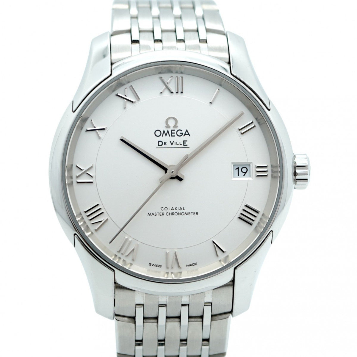 Gebrauchte Omega De Ville Hour Vision 433.10.41.21.02.001 Herrenuhr mit silbernem Zifferblatt 
