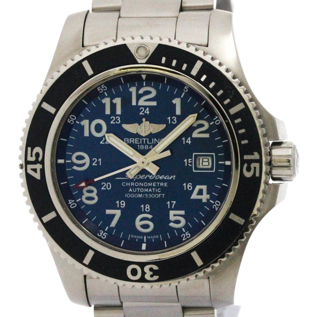 Gebrauchte BREILING Super Ocean II Stahl Automatik Herrenuhr A17392 poliert 