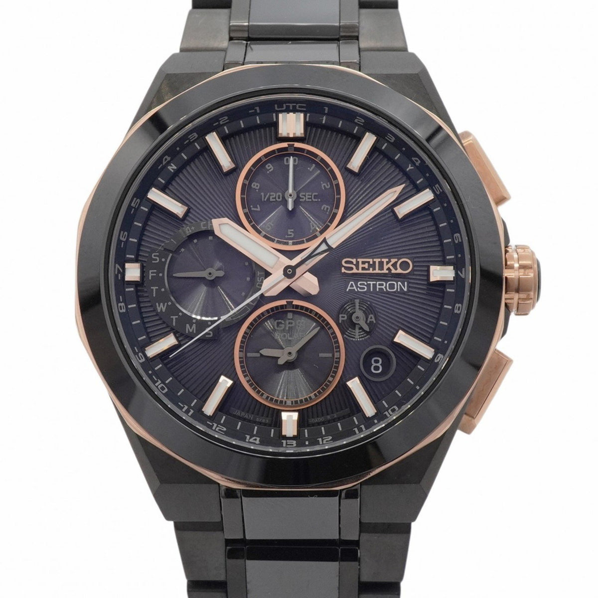 Pre-Owned Seiko Astron 5X83-0AD0 Black Dial Men's Watch