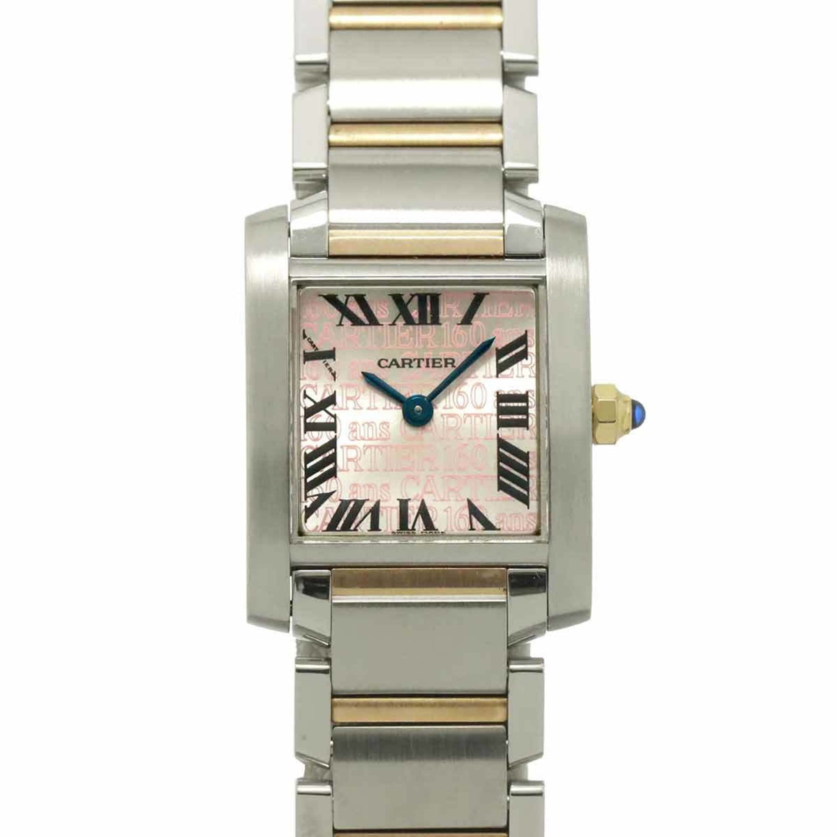 Pre-Owned Cartier Tank Fran?aise SM Two-tone Watch W51036Q4 60th Anniversary Limited Edition Women's 18K Pink Gold Quartz