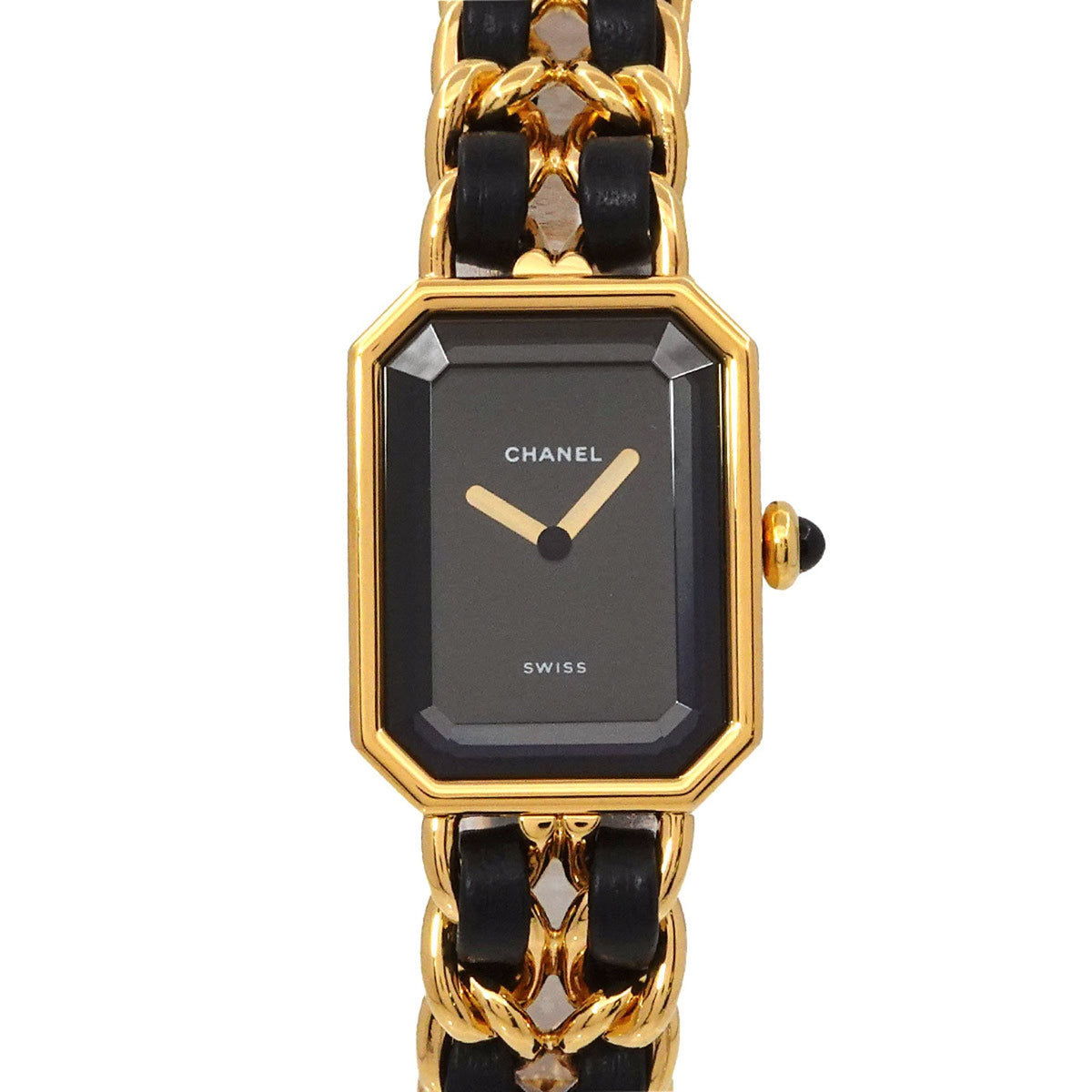Pre-Owned CHANEL Premiere Women's Watch, Size M, H0001, Black and Gold, Quartz Movement