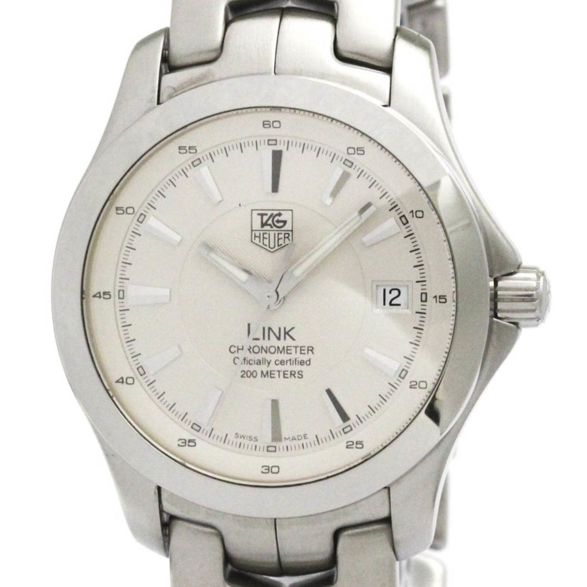 Gebrauchte TAG HEUER Link Chronometer Stahl Automatik Herrenuhr WJF5111 poliert 