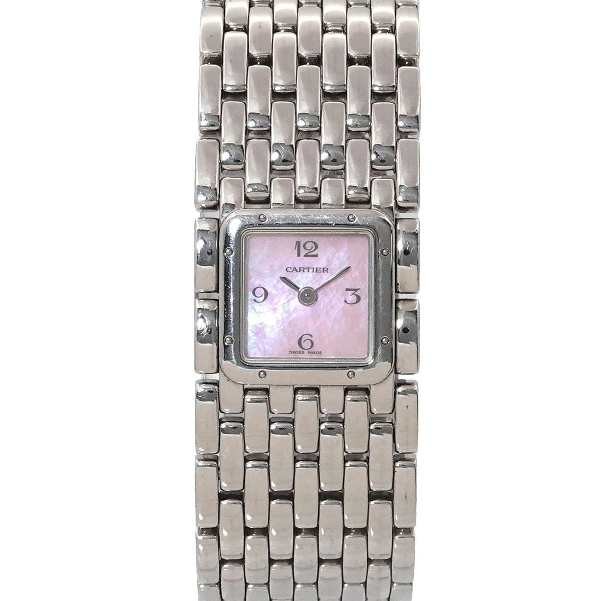 Pre-Owned Cartier Panthere Ruban W61003T9 Women's Pink Shell Quartz Watch
