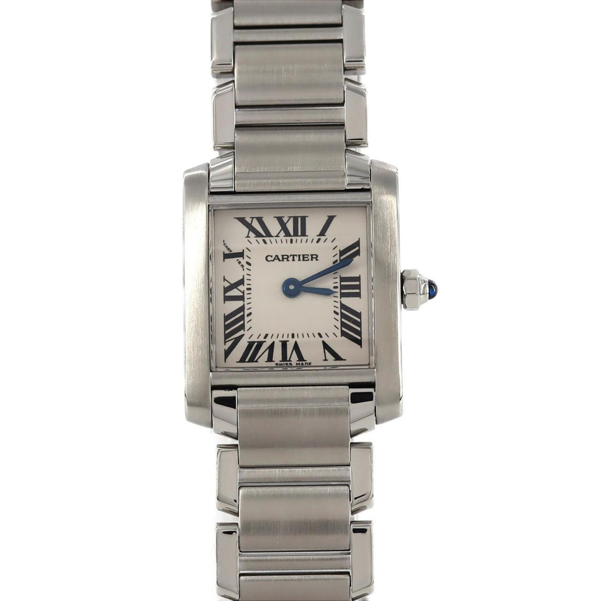 Gebrauchte Cartier Tank Francaise SM W51008Q3 SS Armbanduhr Quarz 