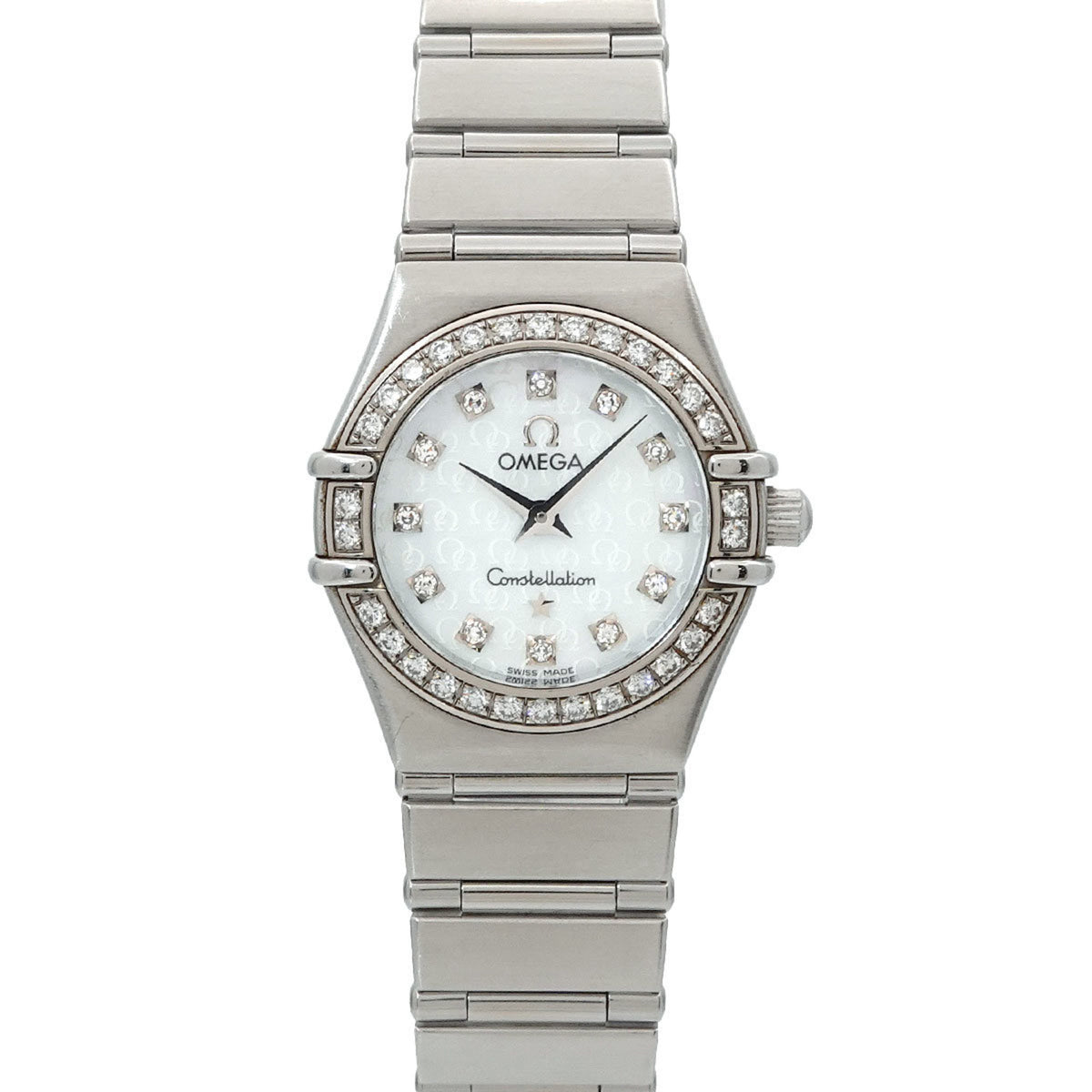 Pre-Owned OMEGA Constellation Mini 1460 75 50th Anniversary Model Diamond Bezel Women's Watch 12P White Shell Quartz