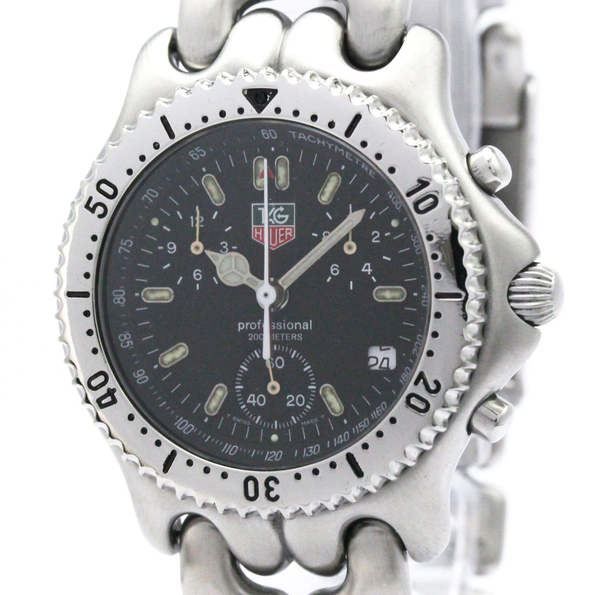 Pre-Owned TAG HEUER Sel Chronograph 200M Steel Quartz Mens Watch CG1110 Polished
