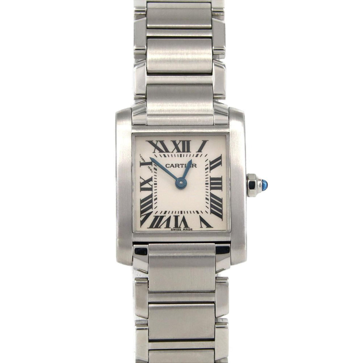 Gebrauchte Cartier Tank Francaise SM W51008Q3 SS Armbanduhr Quarz 