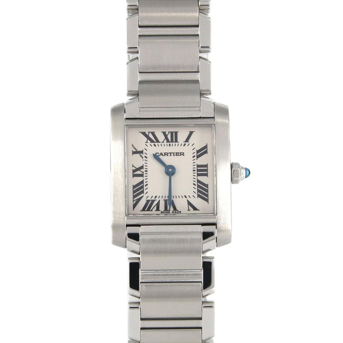 Gebrauchte Cartier Tank Francaise SM W51008Q3 SS Armbanduhr Quarz 