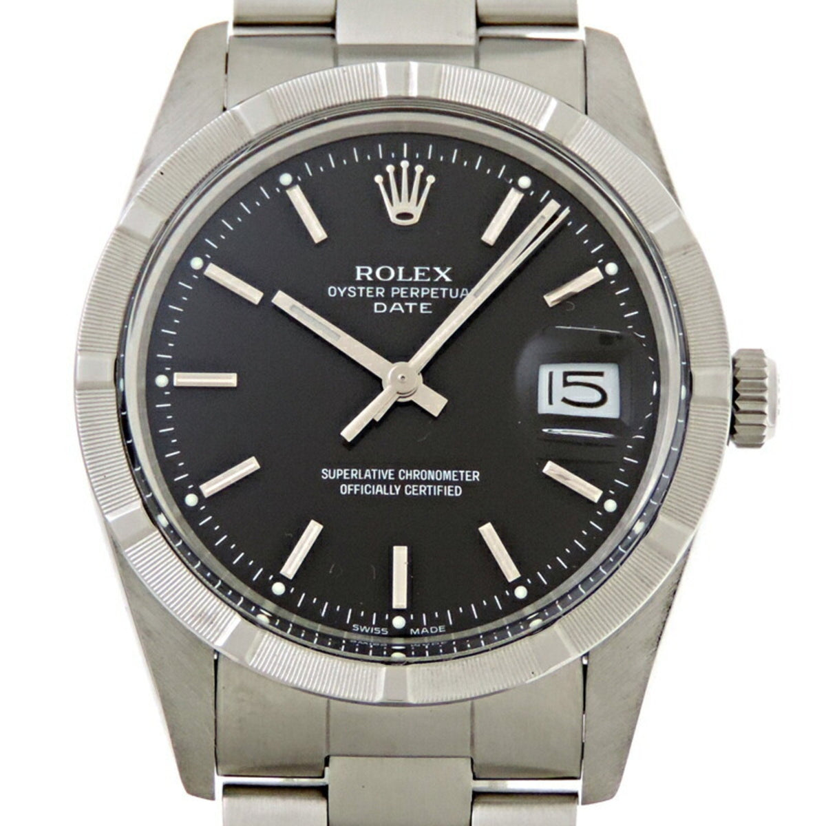 Gebrauchte Rolex Oyster Perpetual Date R Seriennummer 1987 Herrenuhr 15010 