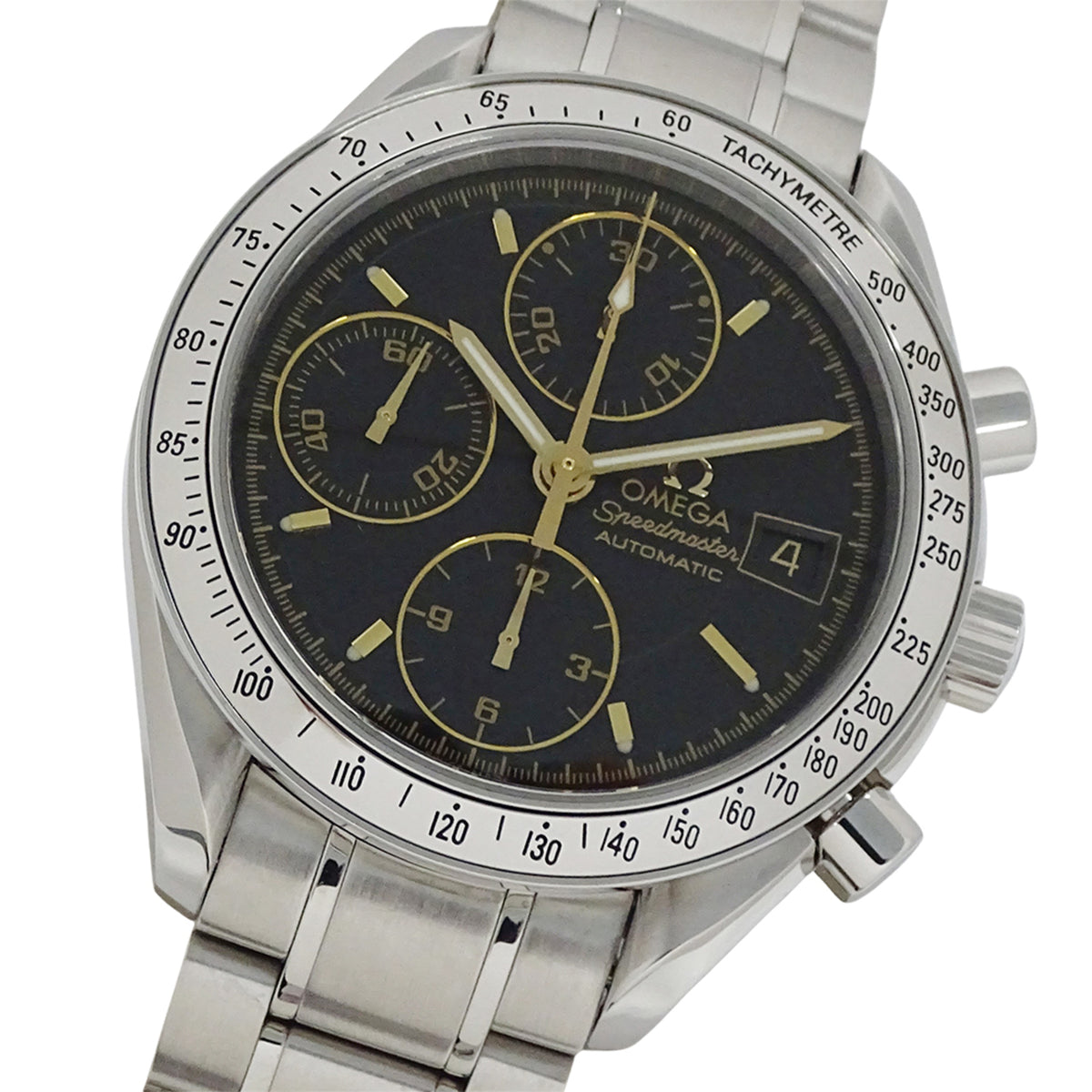 Pre-Owned Omega Speedmaster Date 3513.54 Men's Watch, Brand Name, Chronograph, Automatic, Stainless Steel (SS), Silver, Black